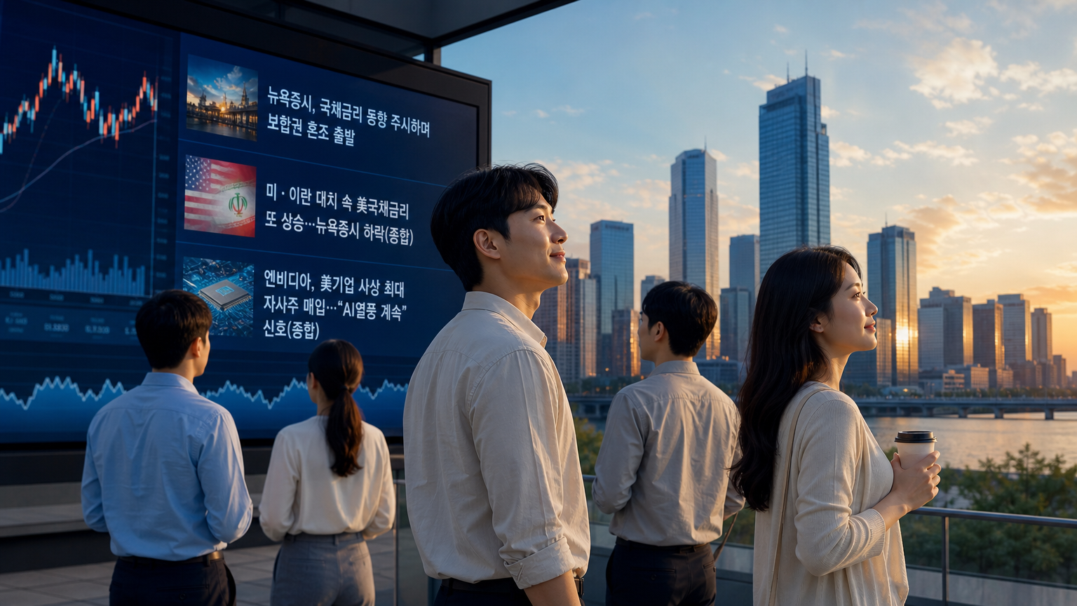 오늘의 글로벌 증시 카드뉴스 결론 이미지 — 오늘 시장의 축은 두 가지다. 하나는 엔비디아의 역대급 자사주 매입과 TSMC의 미국 증설 소식으로 AI 반