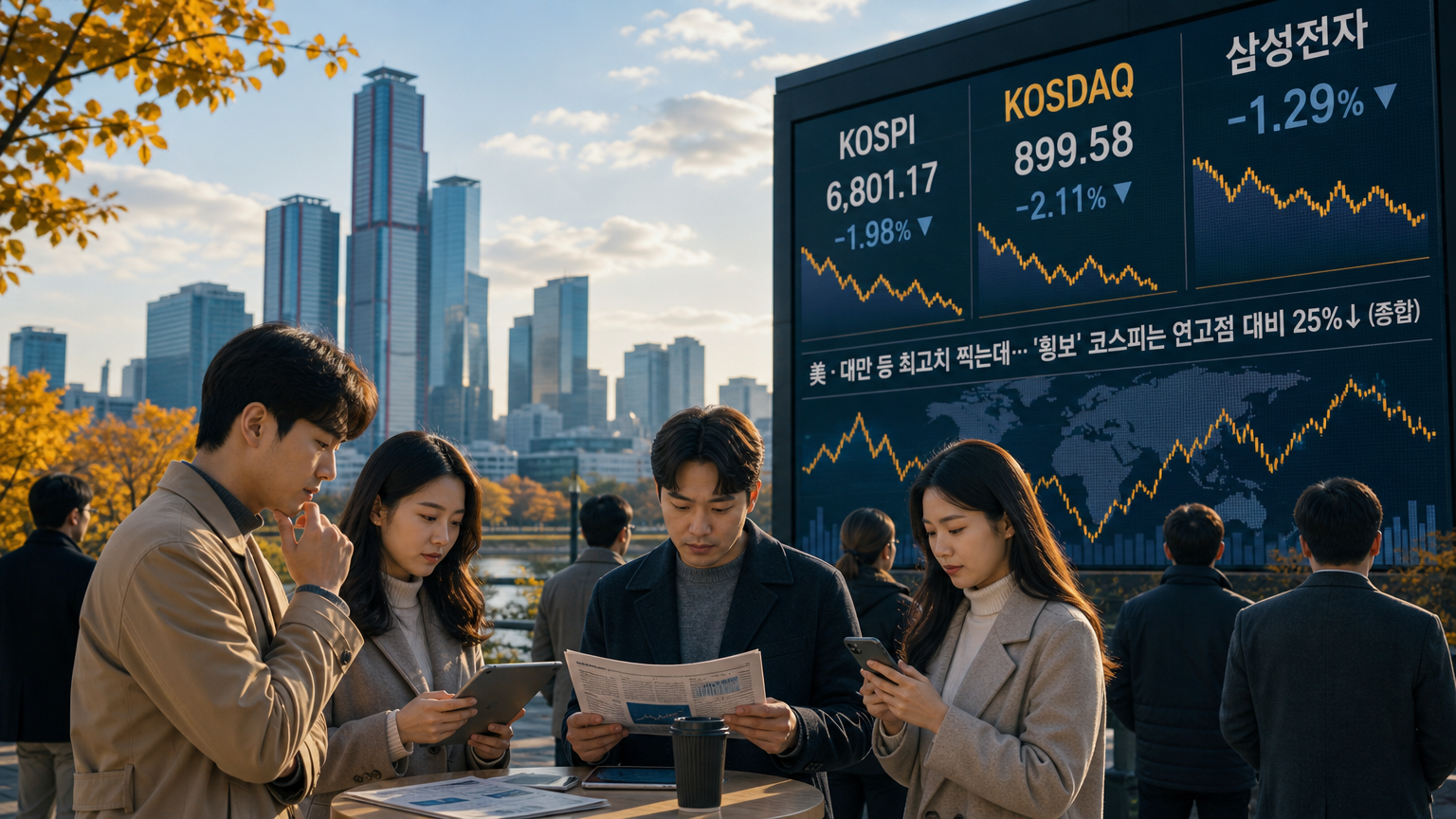 오늘의 글로벌 증시 카드뉴스 중간 이미지 — 오늘 글로벌 증시는 메모리 반도체 공급부족에 따른 디램 가격 인상 전망과 삼성전자의 내년 메모리 고성장 기대