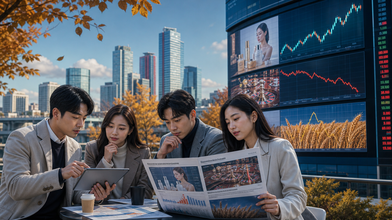 오늘의 글로벌 증시 카드뉴스 중간 이미지 — 삼성전자가 분기 기준 사상 최대 영업이익을 기록하며 메모리 반도체 슈퍼사이클을 숫자로 증명했다. 그러나 코스